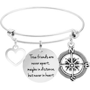 Awegift NWT true friends never apart bangle bracelet silver